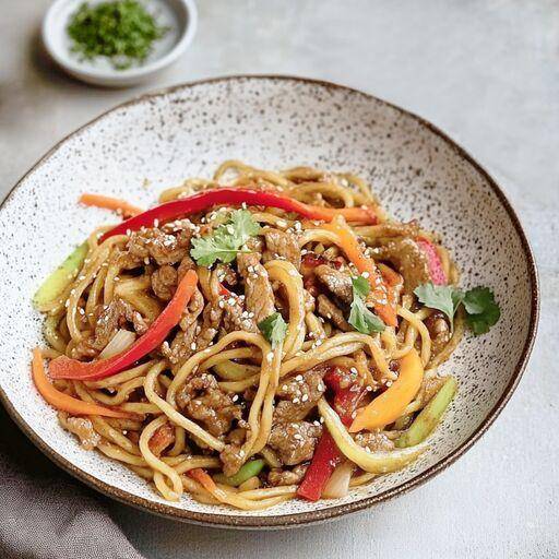 Makaron wołowy w sosie barbecue - przepisy Cook4Me | Tefal