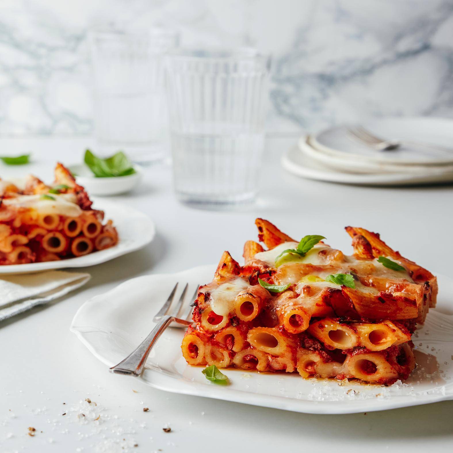 Zapiekany makaron z serem mozzarella - przepisy OptiGrill 4in1 | Tefal