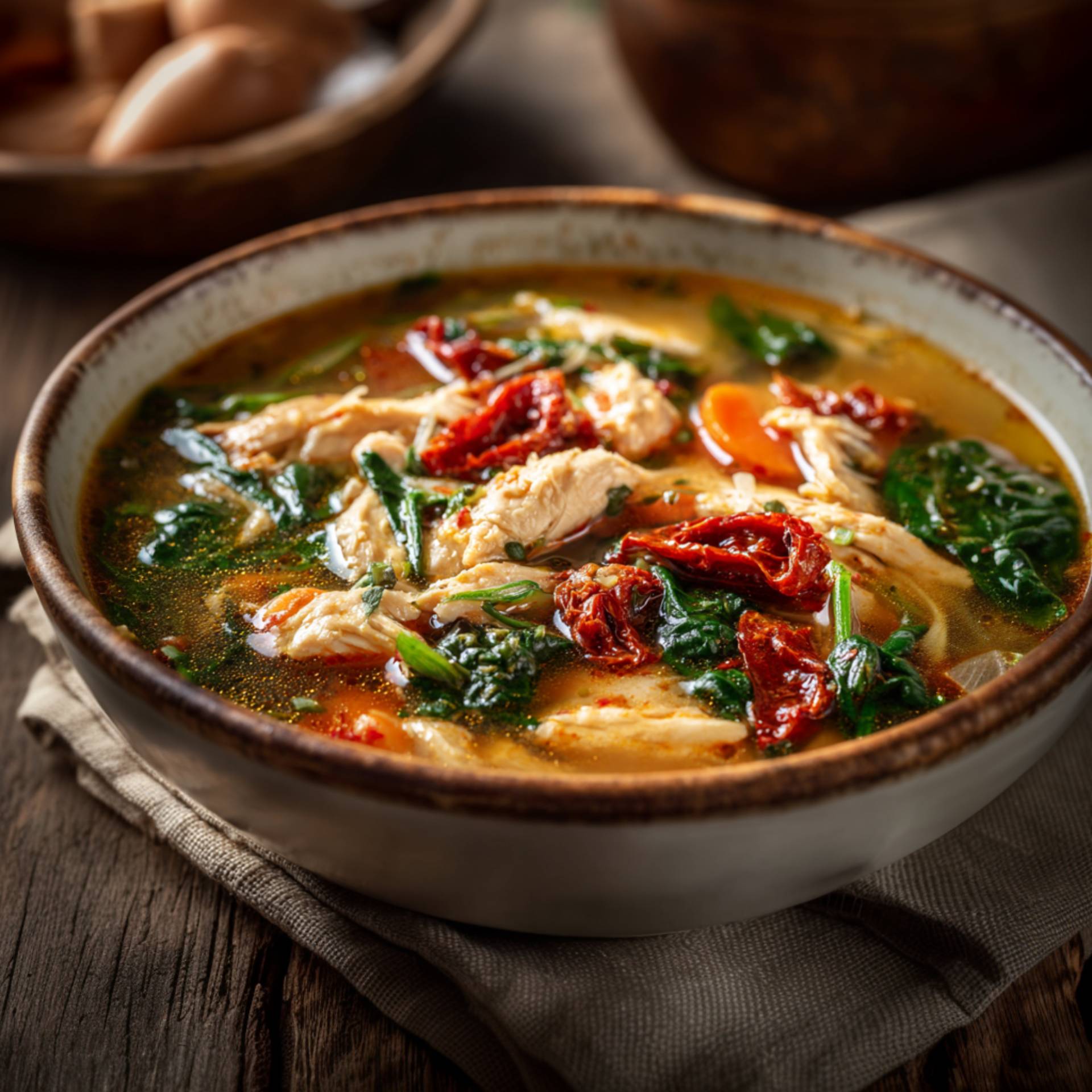 Zupa z kurczakiem i suszonymi pomidorami - przepisy Cook4Me | Tefal