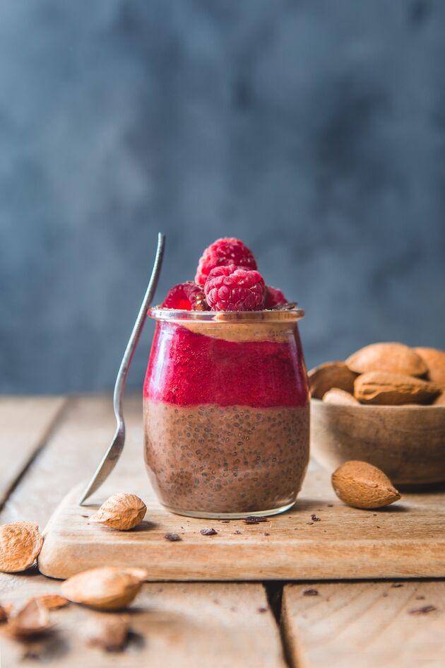 Pudding z czekoladą, nasionami chia i malinami - przepisy Perfectmix + | Tefal