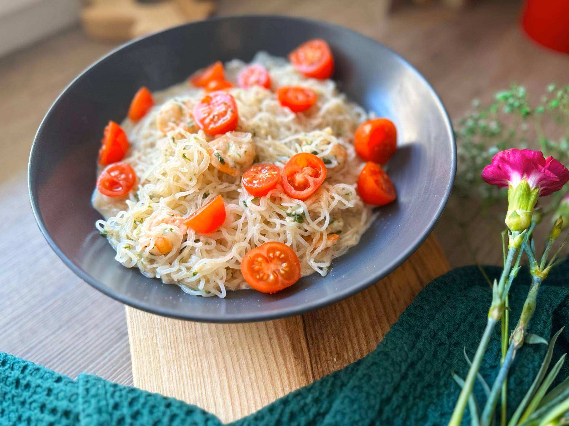 Keto makaron z krewetkami - przepisy Cook4Me | Tefal