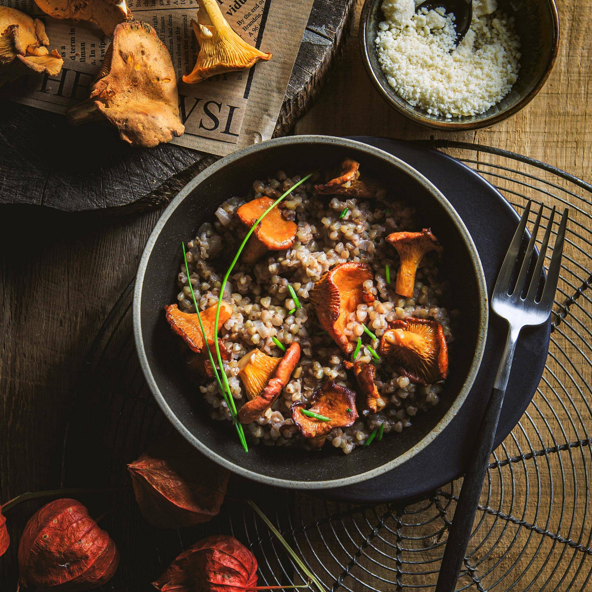 Risotto z kaszą gryczaną i kurkami - przepisy Cook4Me | Tefal