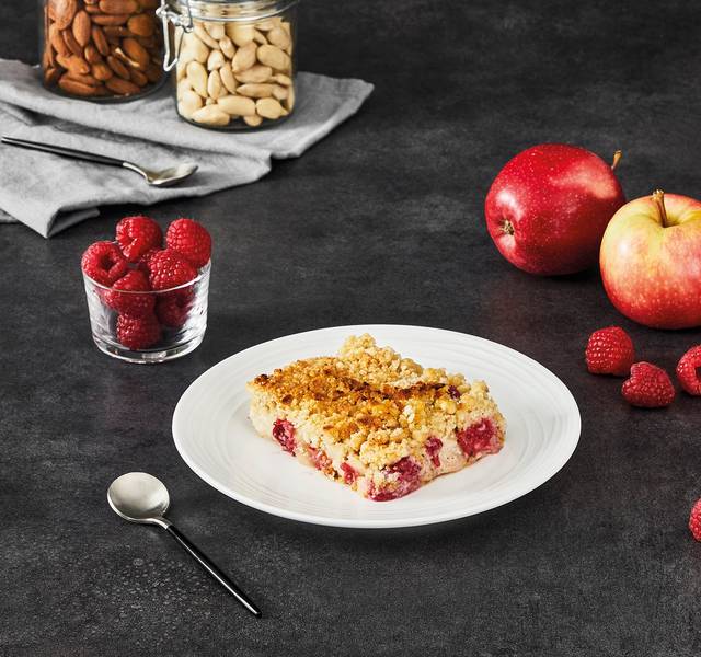 Jabłkowo-malinowy deser z kruszonką - przepisy OptiGrill + | Tefal