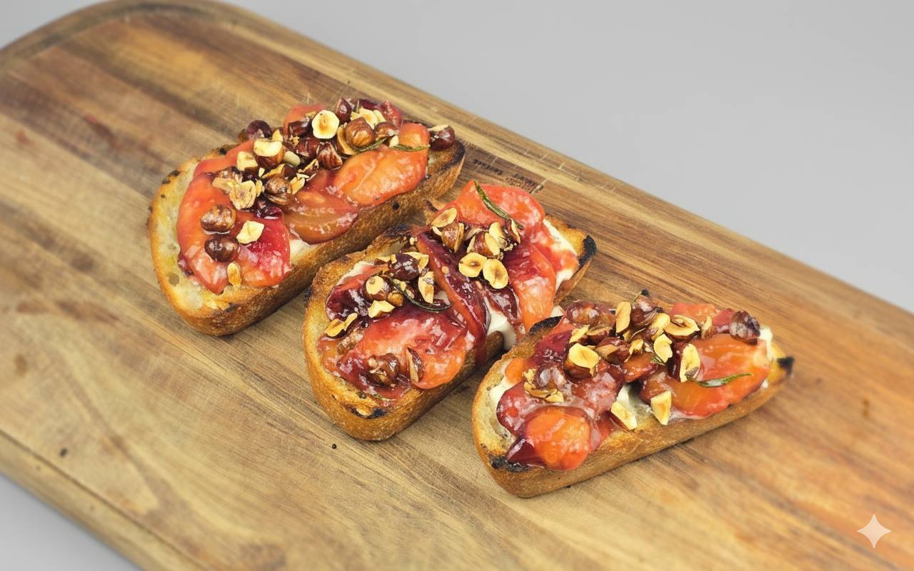 Bruschetta z gorgonzolą i śliwkami - przepisy Patelnie i Garnki | Tefal