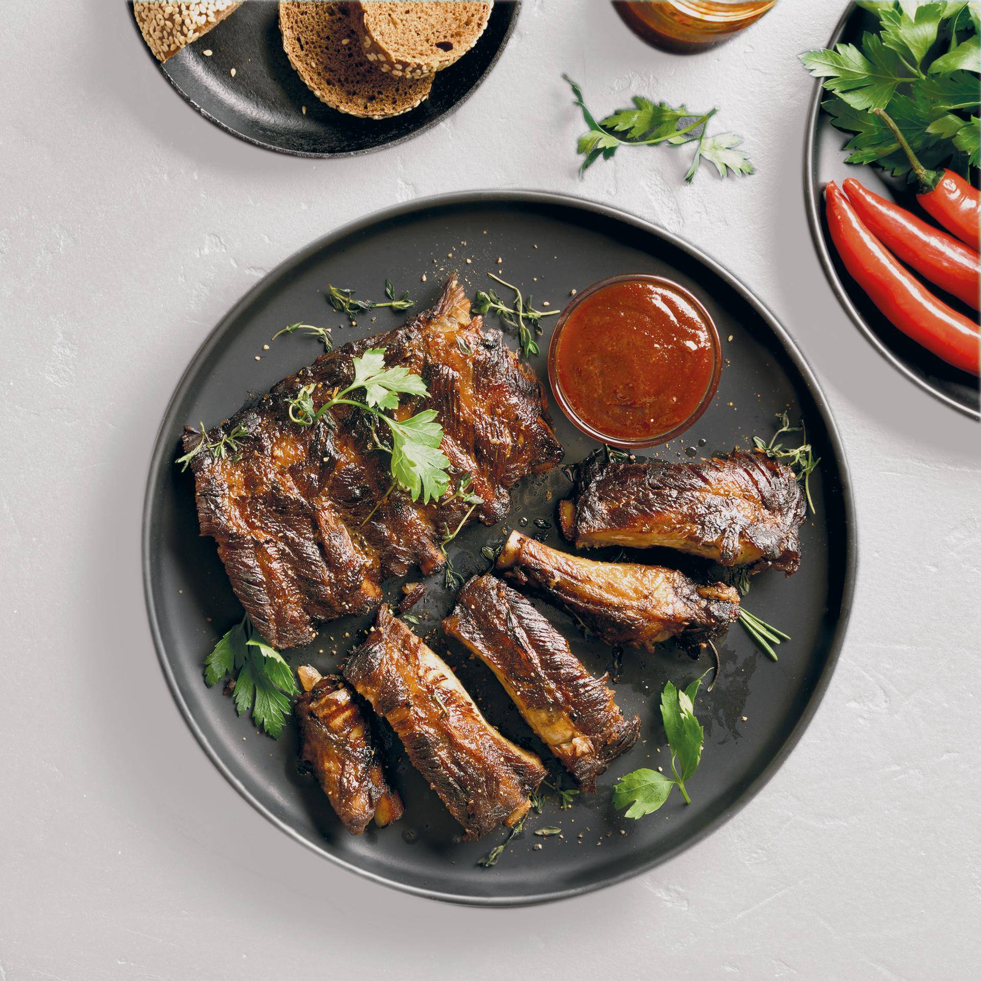 Grillowane żeberka z sosem barbecue - przepisy Easy Fry XL Surface | Tefal