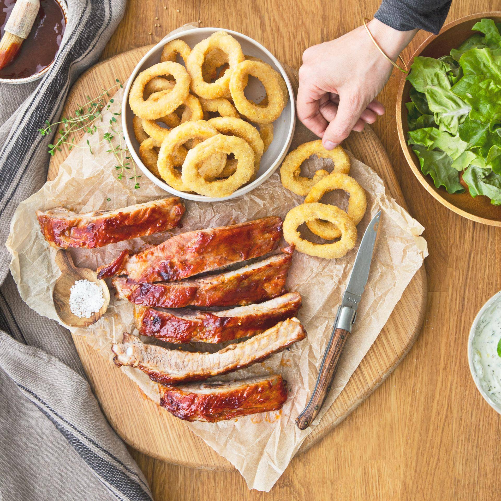 Żeberka i krążki cebulowe - przepisy DUAL EASY FRY XXL | Tefal