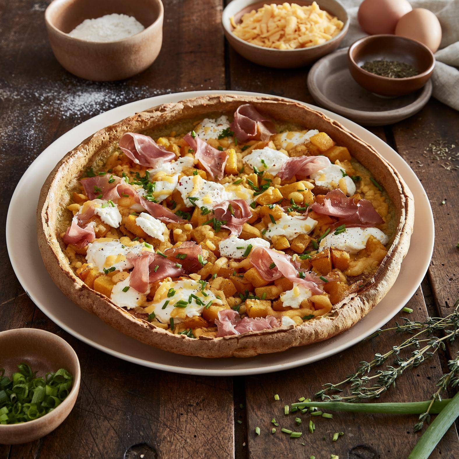 Pancakes z chedarem, szynką i ziołami - przepisy Perfectmix + | Tefal