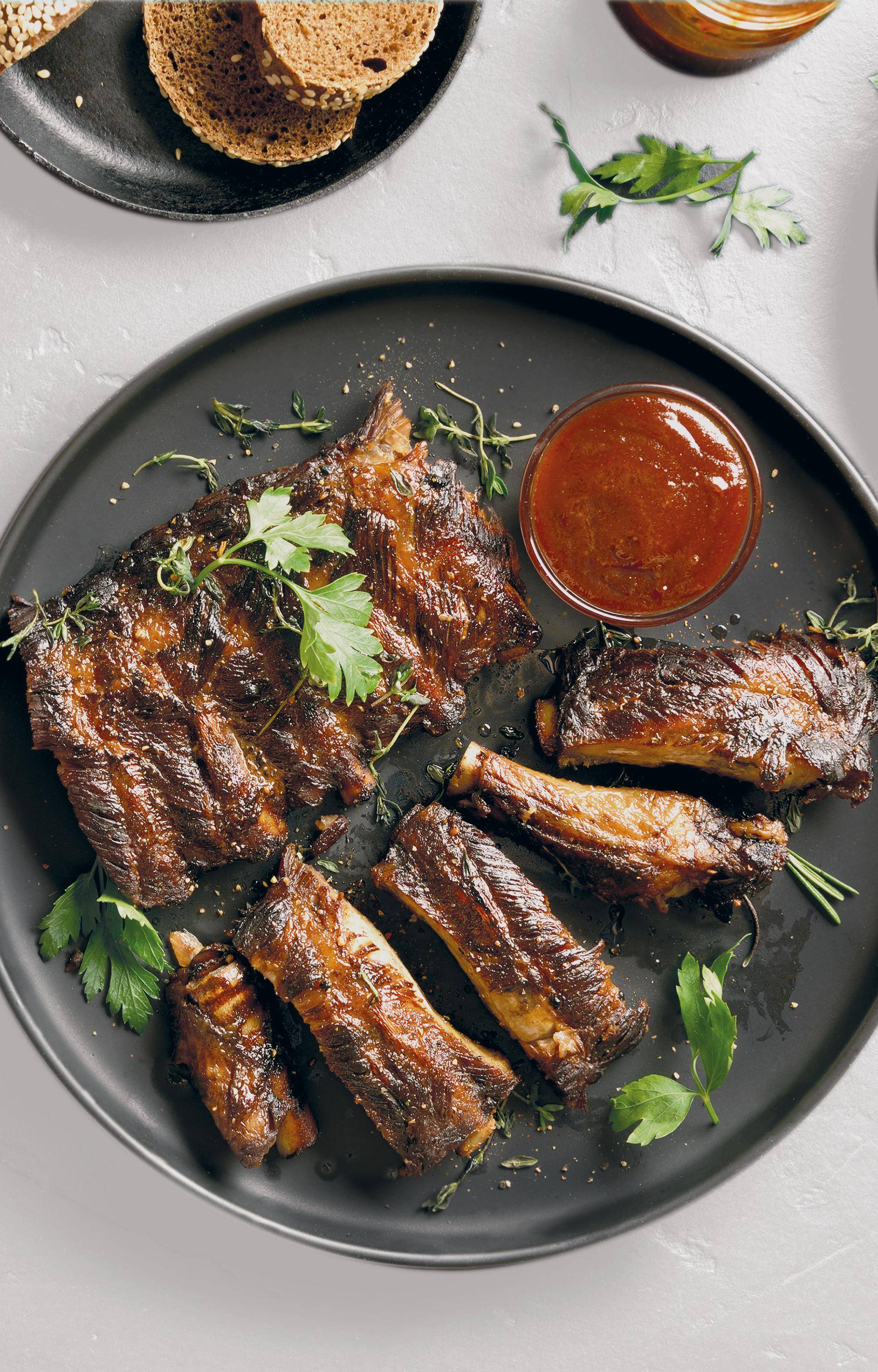 Żeberka z grilla z sosem barbecue - przepisy Dual EasyFry&Grill | Tefal