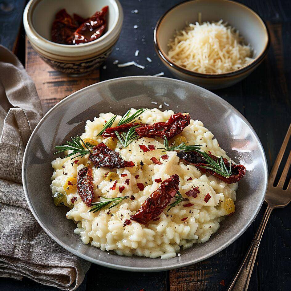 Risotto z suszonymi pomidorami i parmezanem - przepisy Patelnie i Garnki | Tefal
