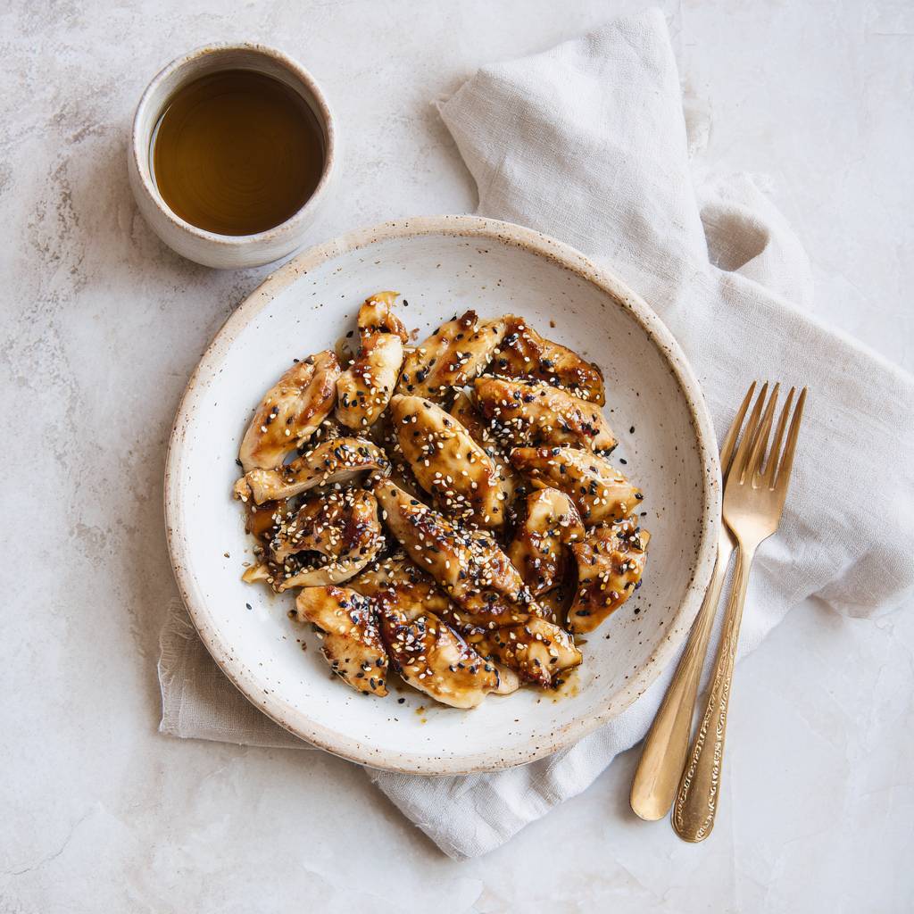 Kurczak w marynacie z sosu sojowego, imbiru i sezamu - przepisy Easy Fry Max | Tefal