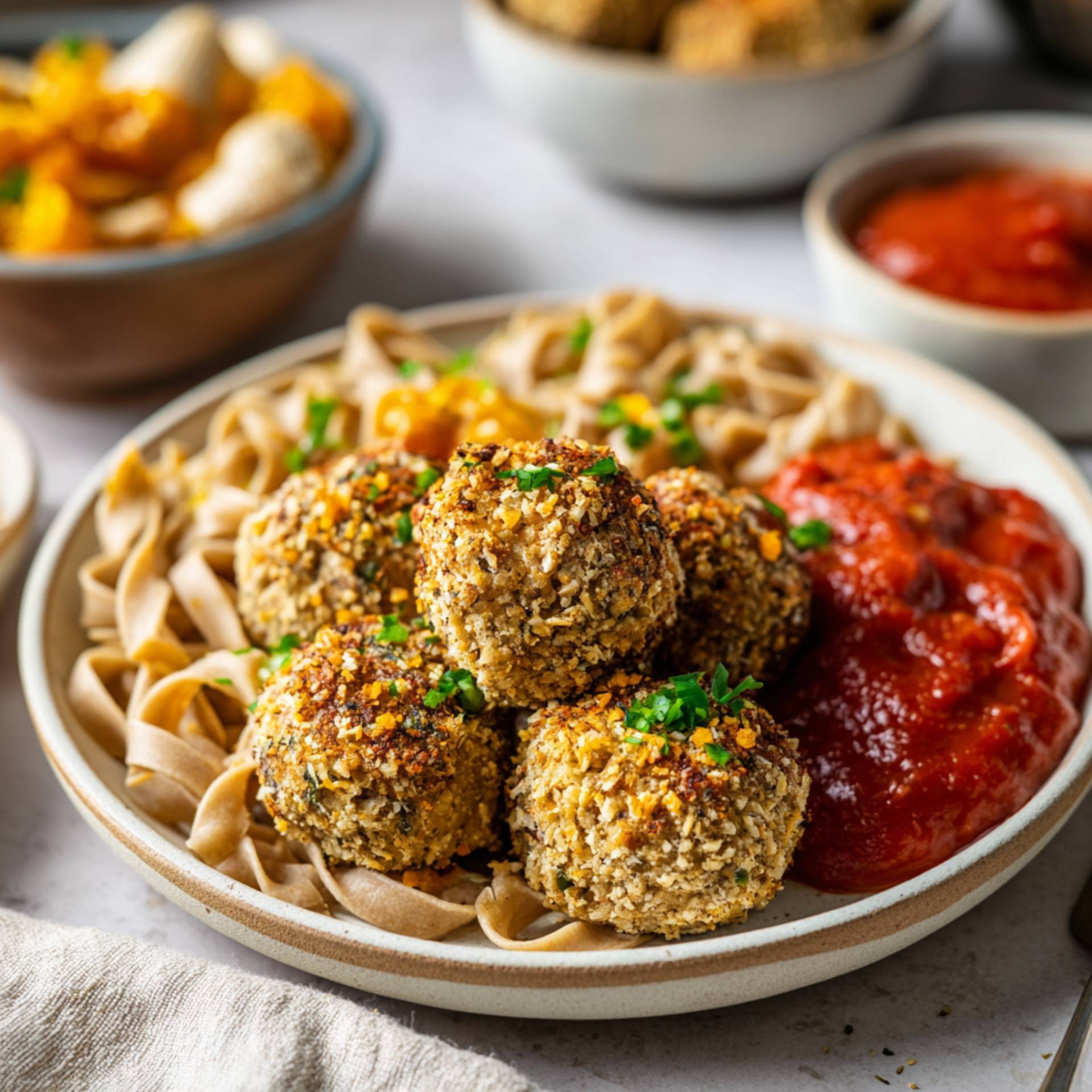 Klopsiki z indyka z makaronem pełnoziarnistym - przepisy EASY FRY & GRILL 2 in 1 MECHANICAL | Tefal