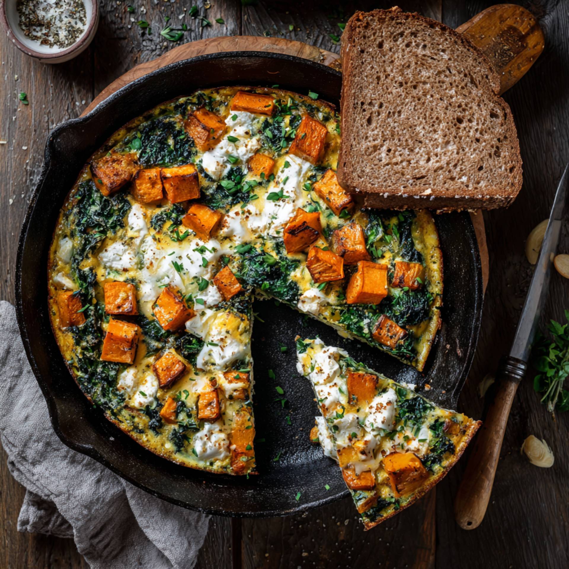 Frittata z batatem i jarmużem - przepisy EASY FRY & GRILL 2 in 1 MECHANICAL | Tefal