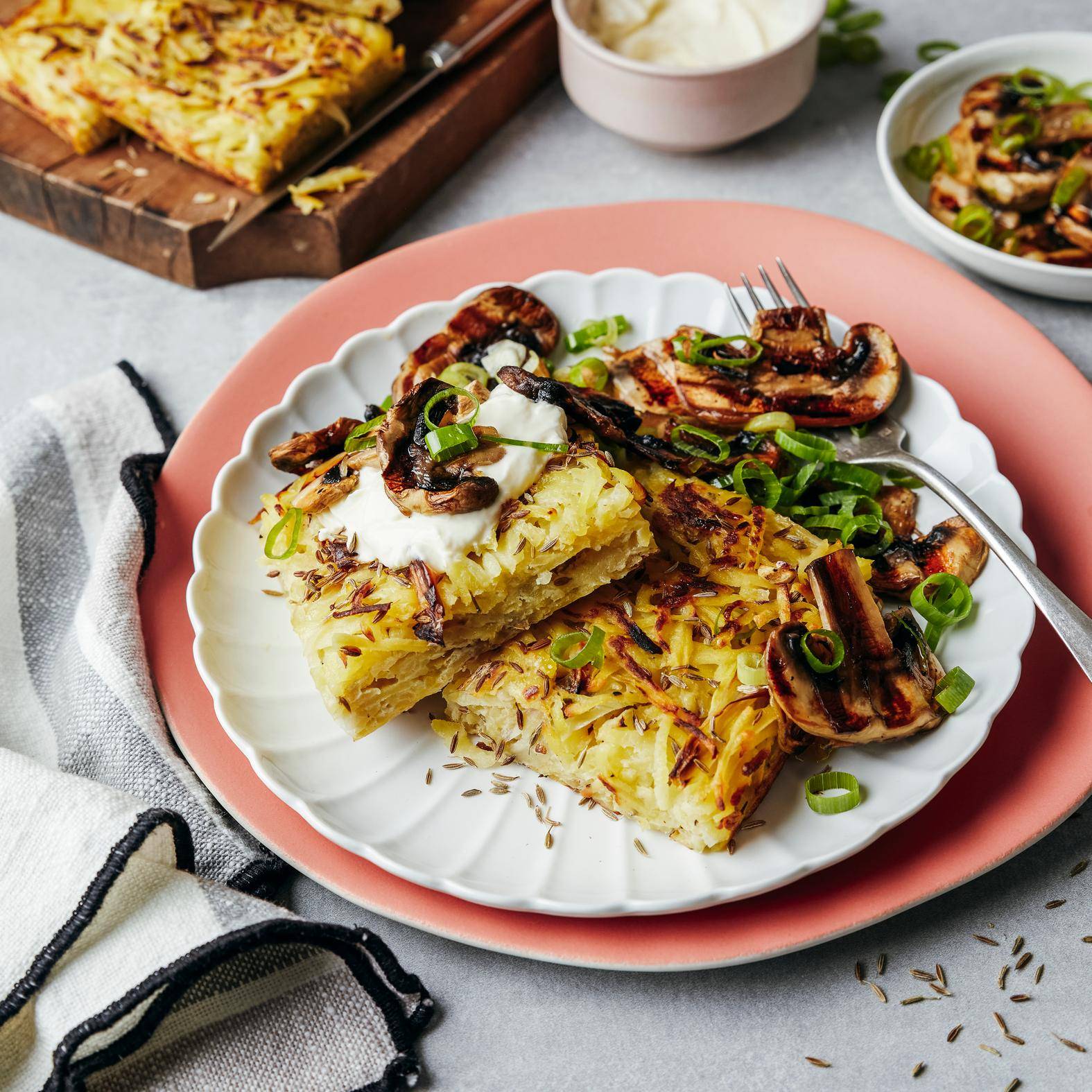 Szwajcarskie placki ziemniaczane z grillowanymi pieczarkami - przepisy OptiGrill 2in1 | Tefal