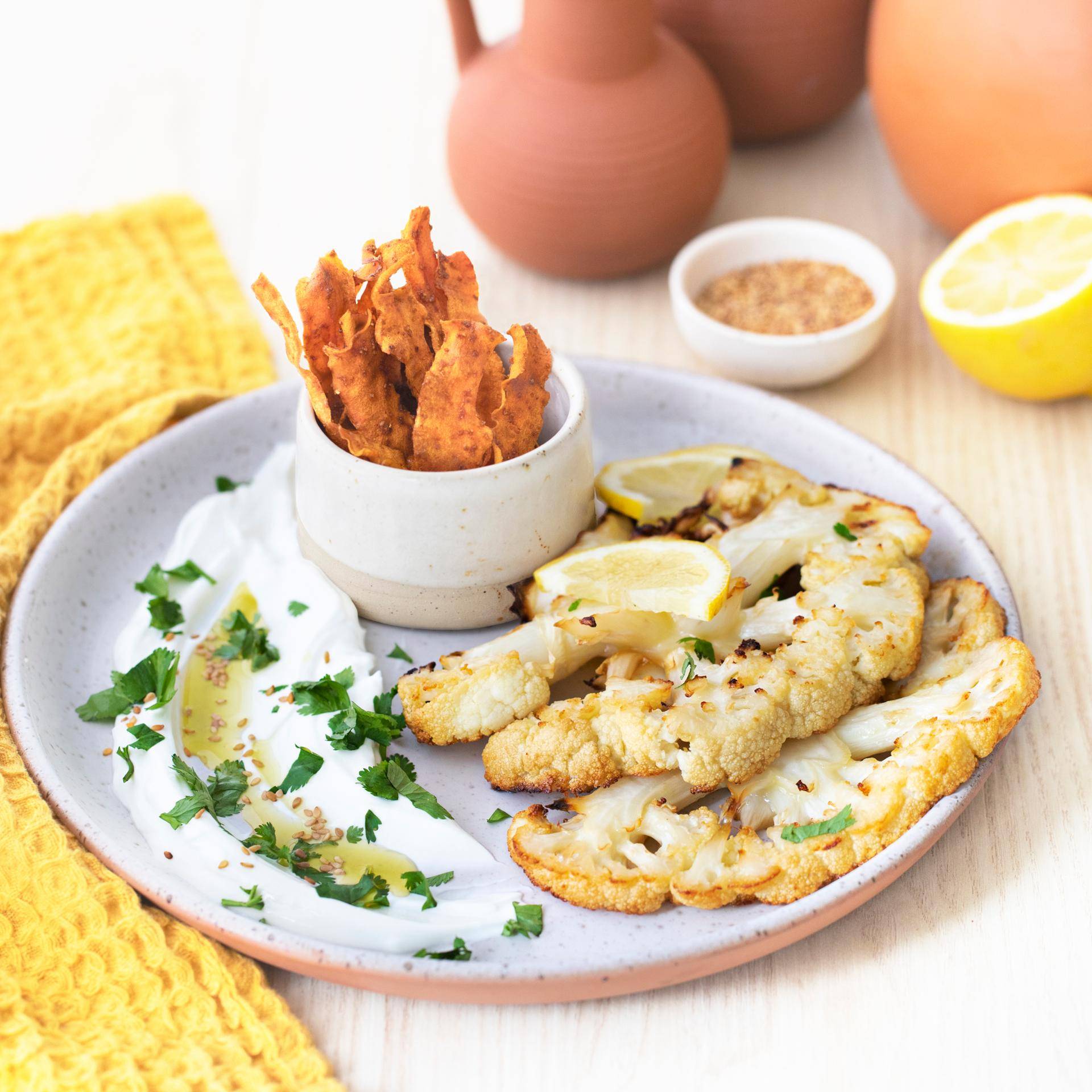 Steki kalafiorowe z marchewkowymi frytkami - przepisy Dual EasyFry&Grill | Tefal