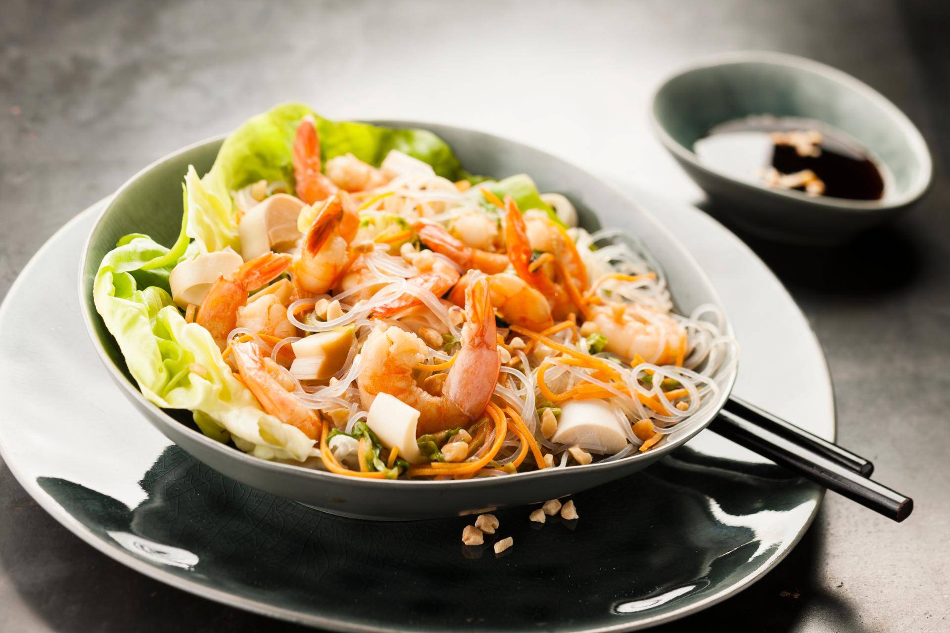 Makaron ryżowy vermicelli z krewetkami - przepisy Cook4Me | Tefal