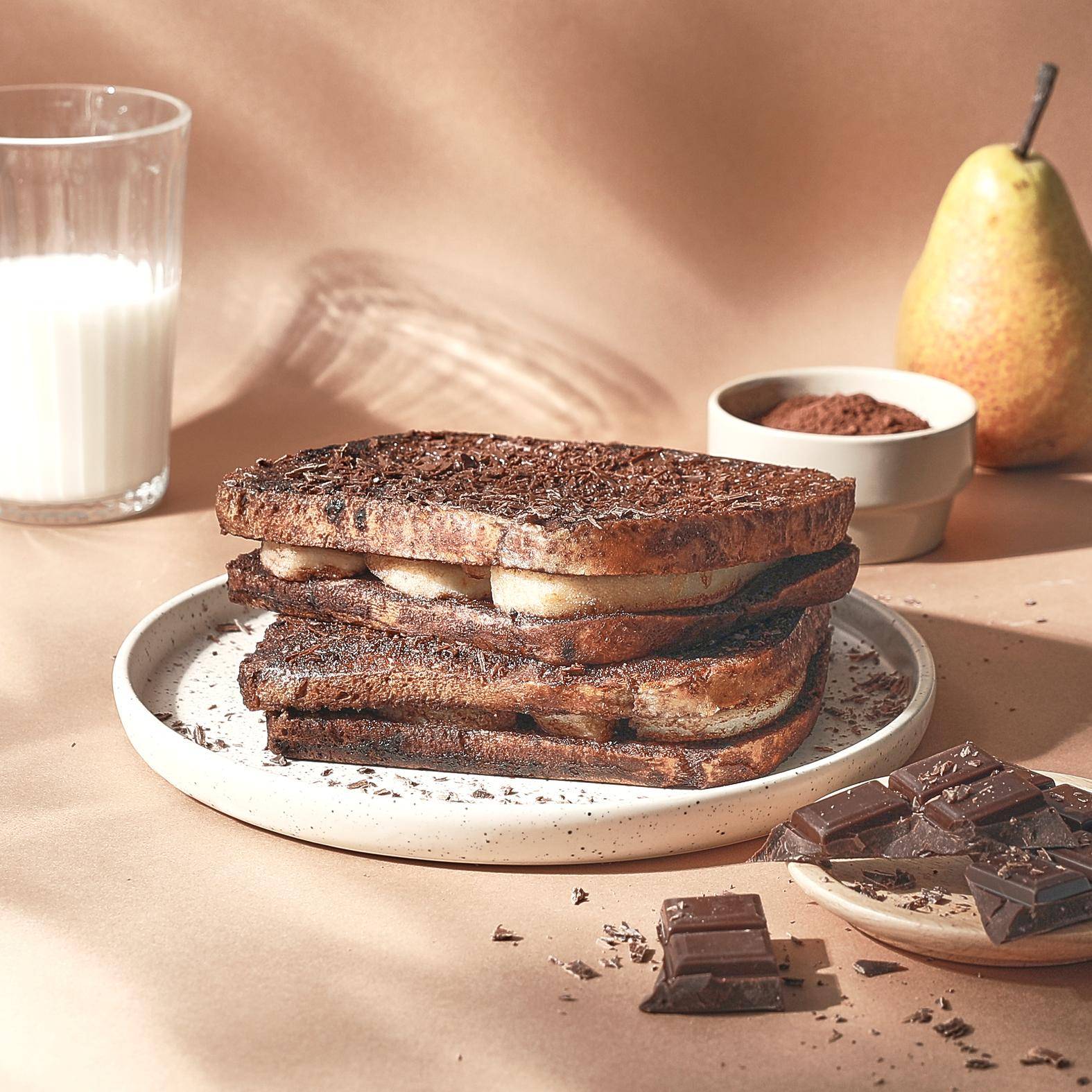 Tosty francuskie z roztopioną gruszką i czekoladą - przepisy Snack Collection MECHANICAL | Tefal