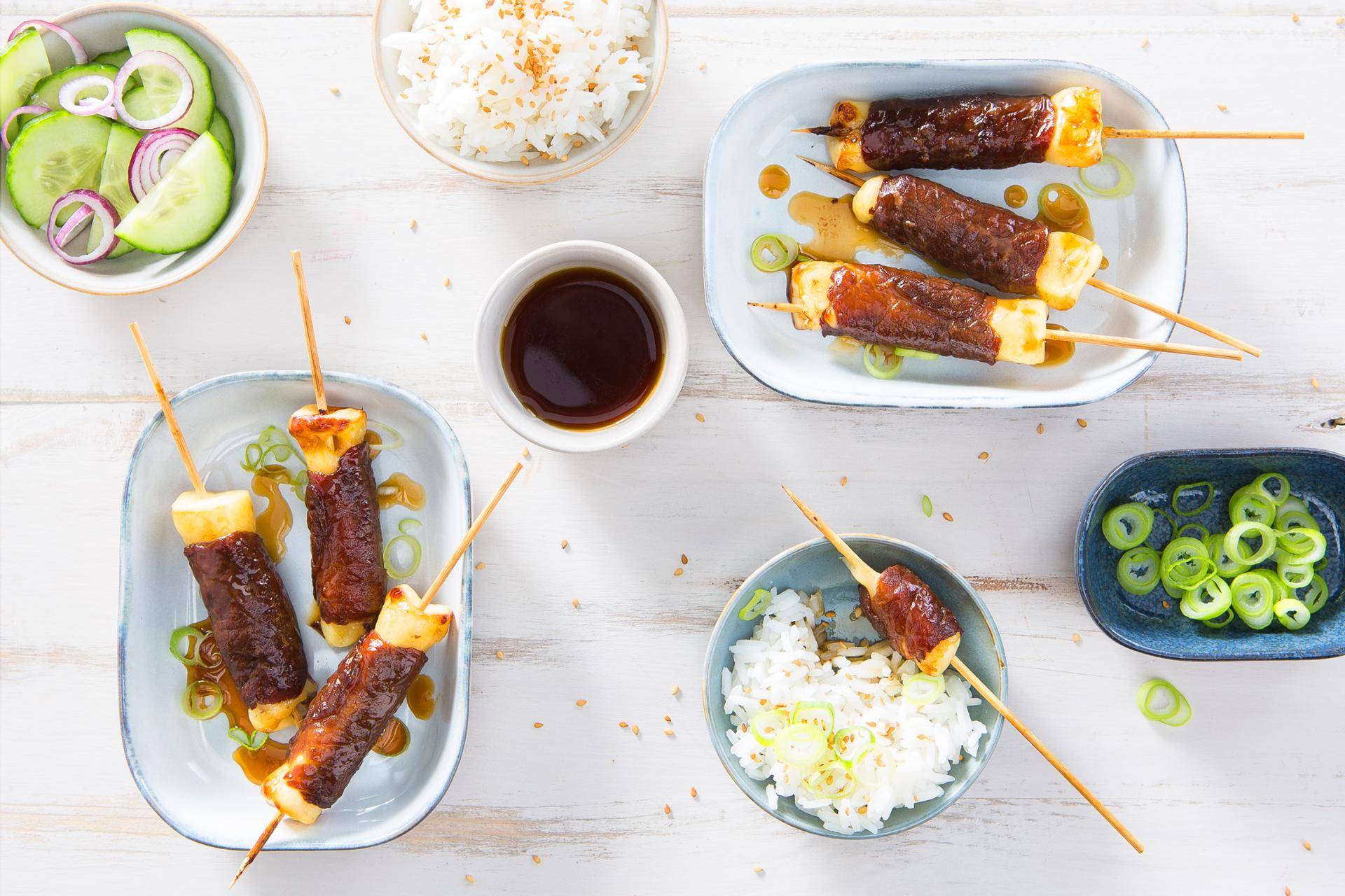 Szaszłyki wołowe w sosie teriyaki - przepisy Easy Fry XL Surface | Tefal