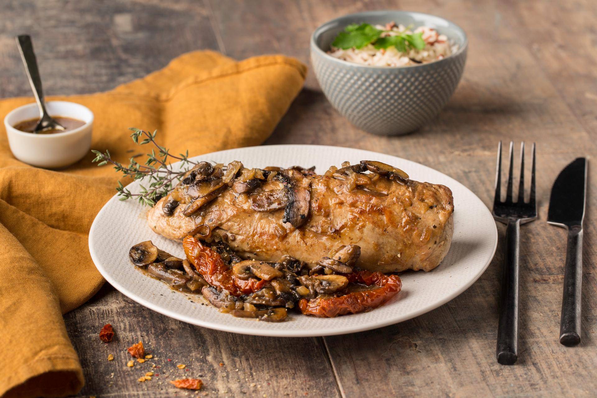 Polędwica z pieczarkami - przepisy Cook4Me | Tefal