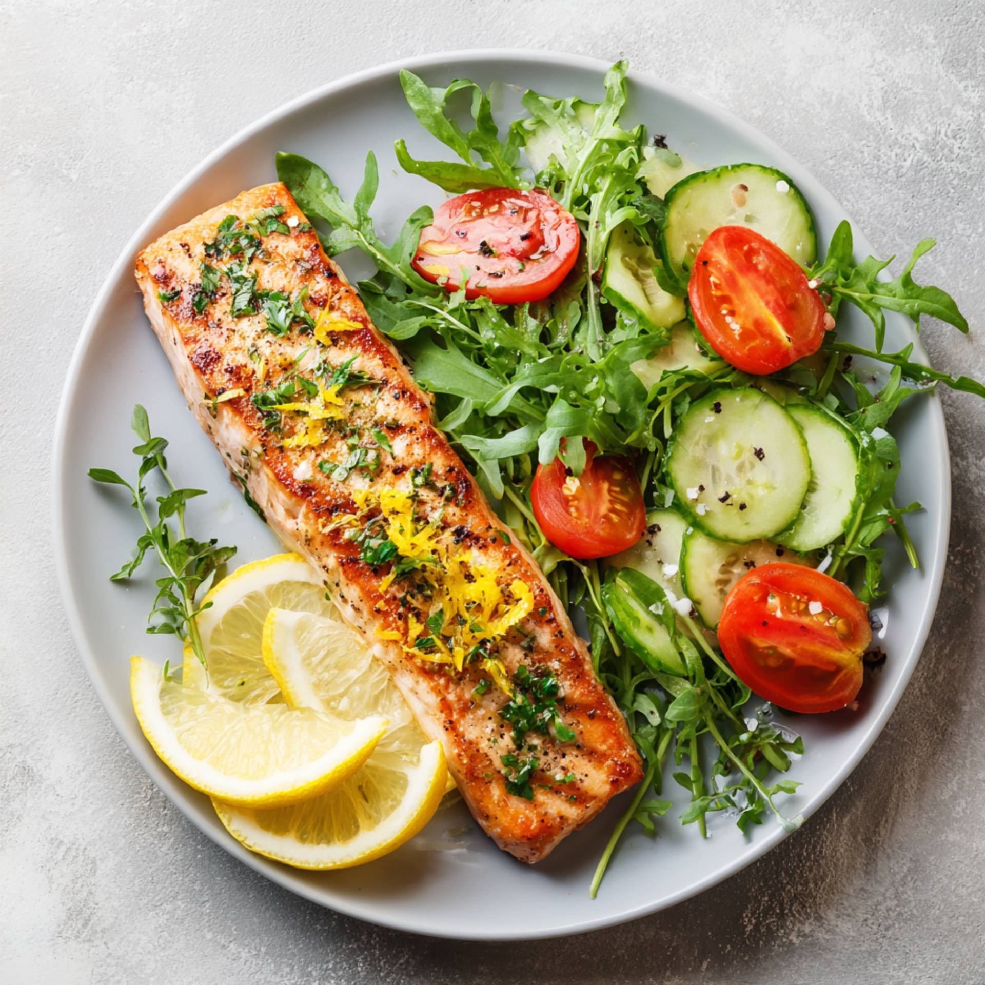 Cytrynowy łosoś z sałatką - przepisy OptiGrill XL | Tefal