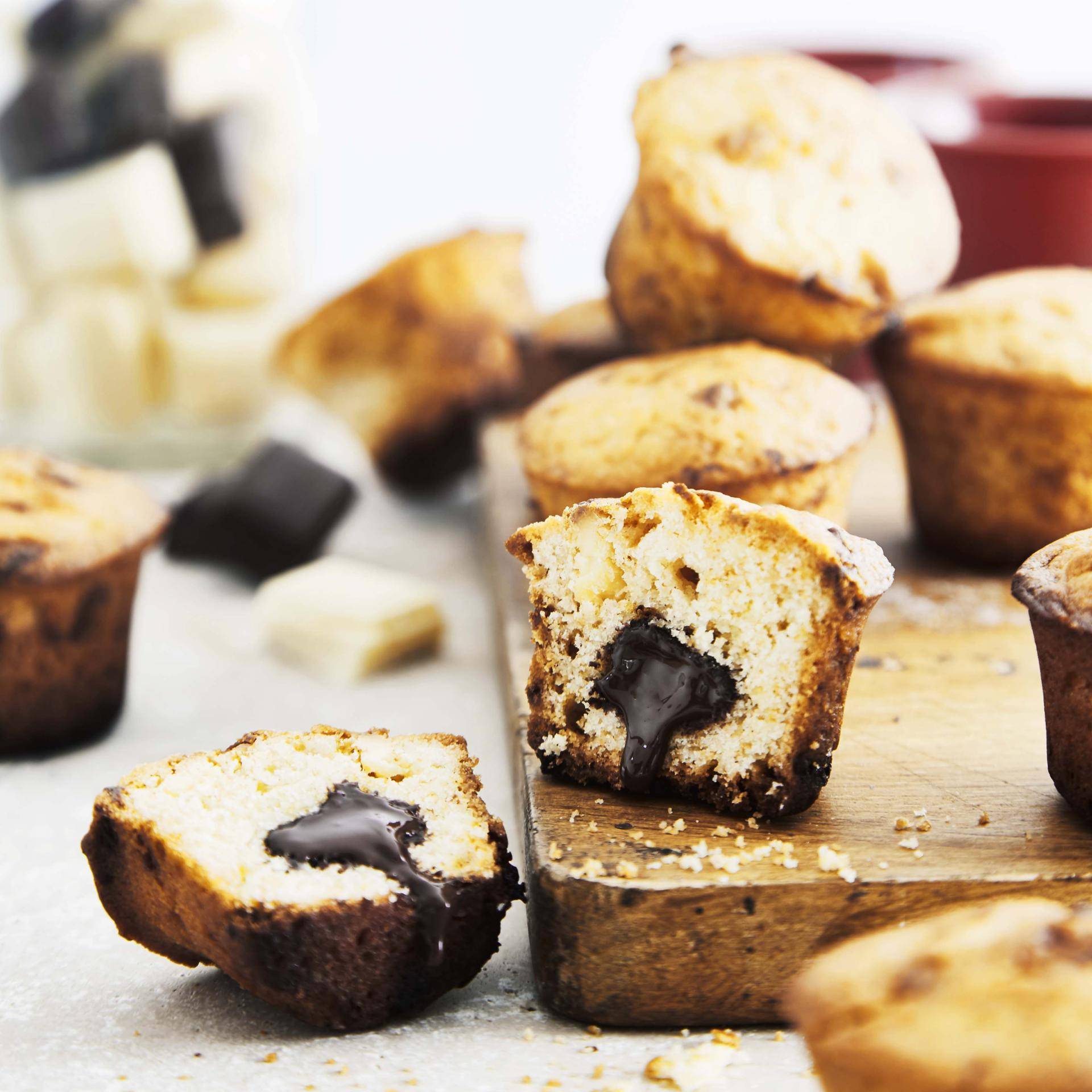 Mini ciasteczka z płynnym środkiem z białej i ciemnej czekolady - przepisy Cake Factory | Tefal