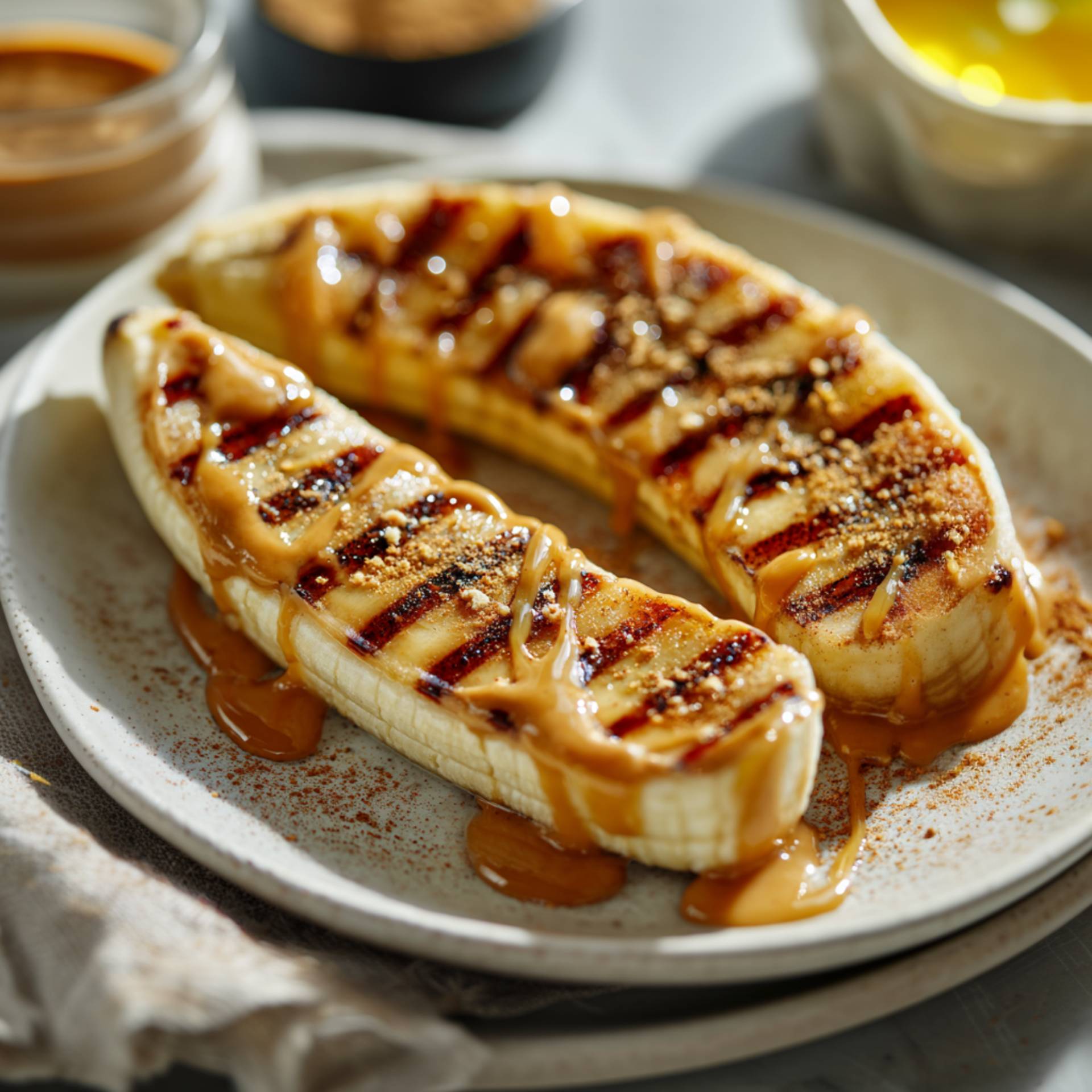 Grillowane banany z masłem orzechowym - przepisy OptiGrill XL | Tefal