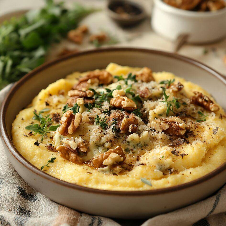 Chrupiąca polenta z gorgonzolą i orzechami włoskimi - przepisy undefined | Tefal