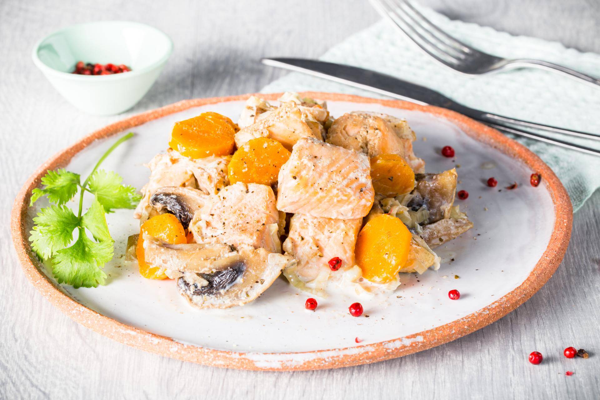 Potrawka z łososia z mleczkiem kokosa - przepisy Cook4Me | Tefal