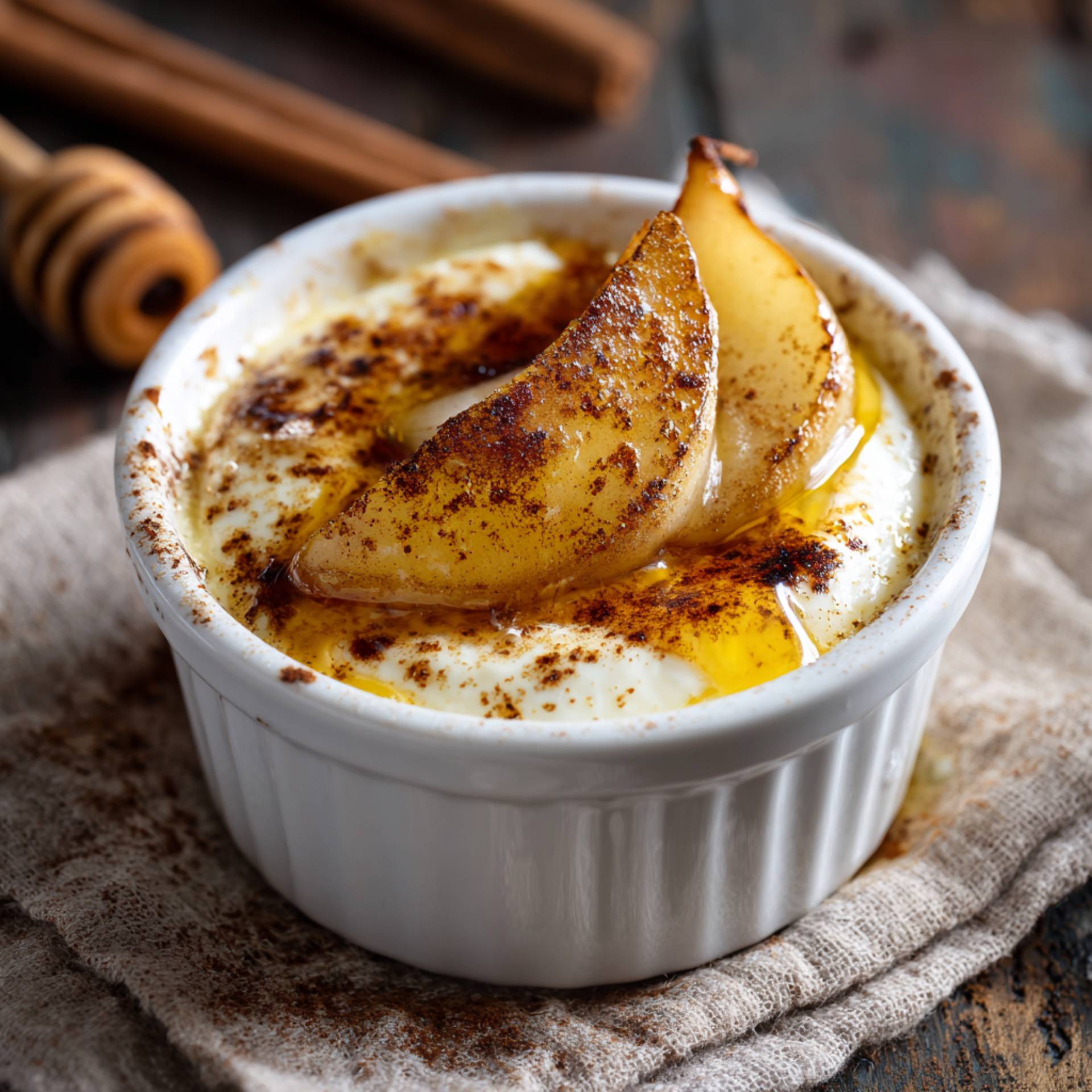 Pieczony jogurt grecki z gruszką i miodem - przepisy EASY FRY & GRILL 2 in 1 MECHANICAL | Tefal