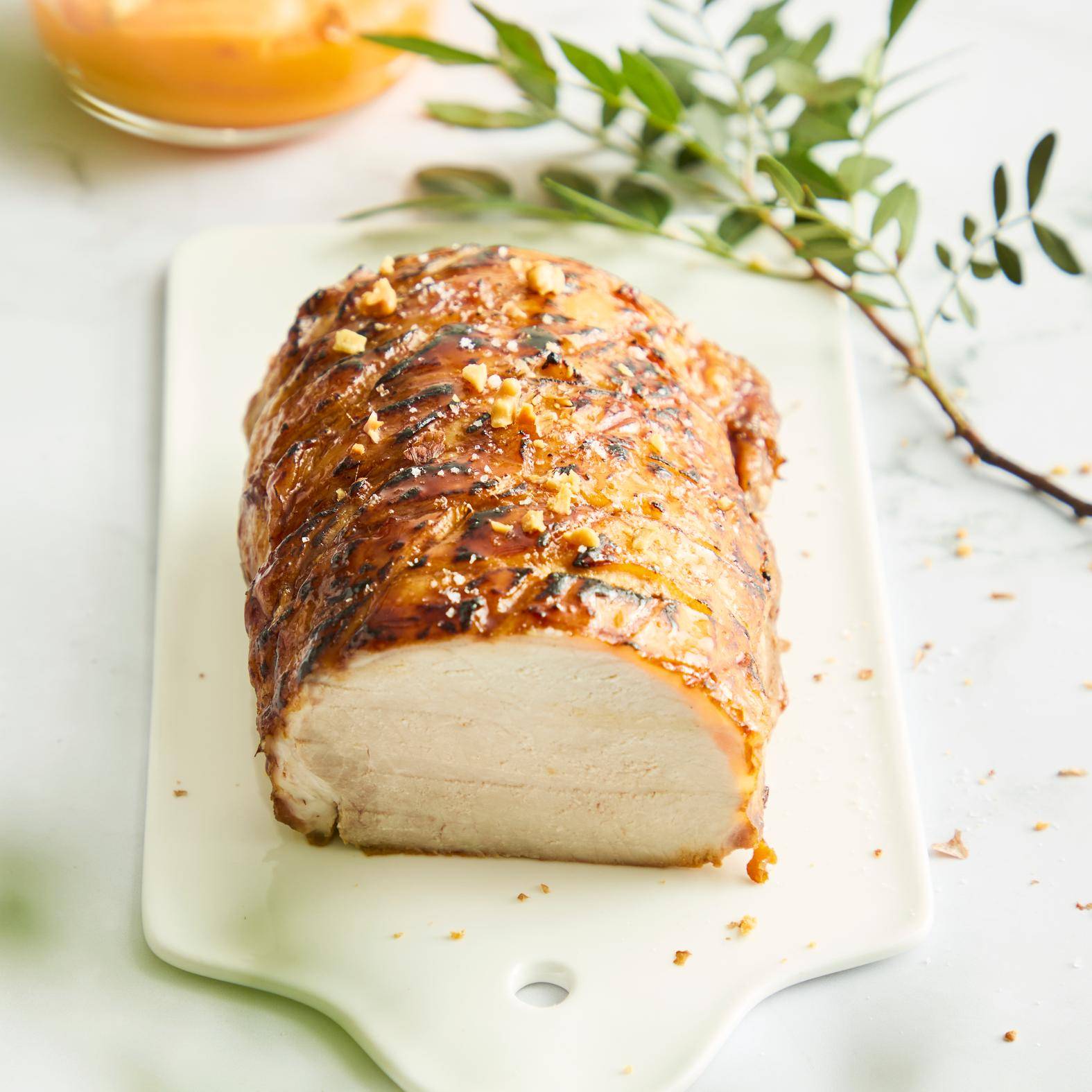 Wieprzowina pieczona w glazurze miodowej z purée z batatów i orzechów włoskich - przepisy Dual EasyFry | Tefal