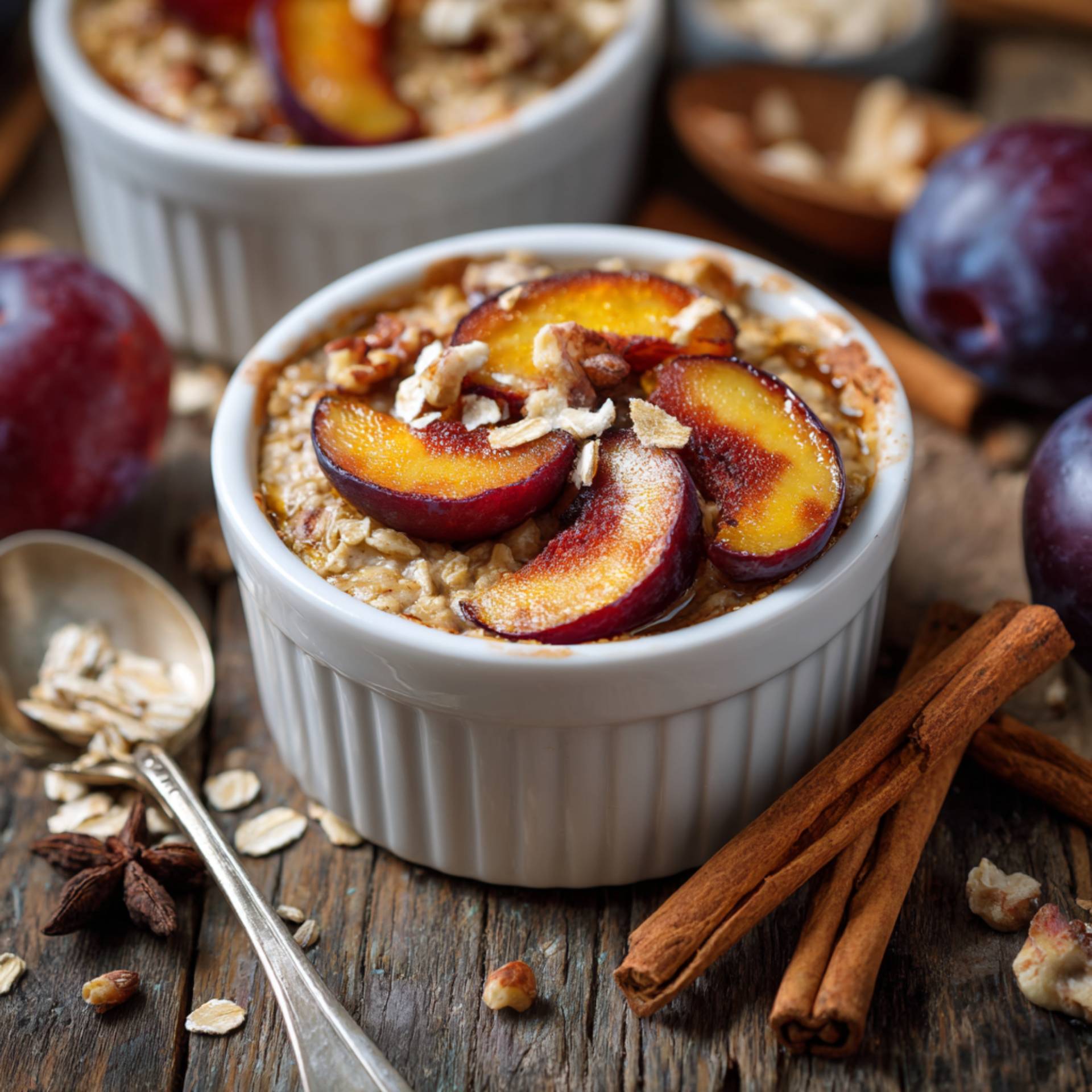 Pieczona owsianka ze śliwkami i cynamonem - przepisy EASY FRY & GRILL 2 in 1 MECHANICAL | Tefal