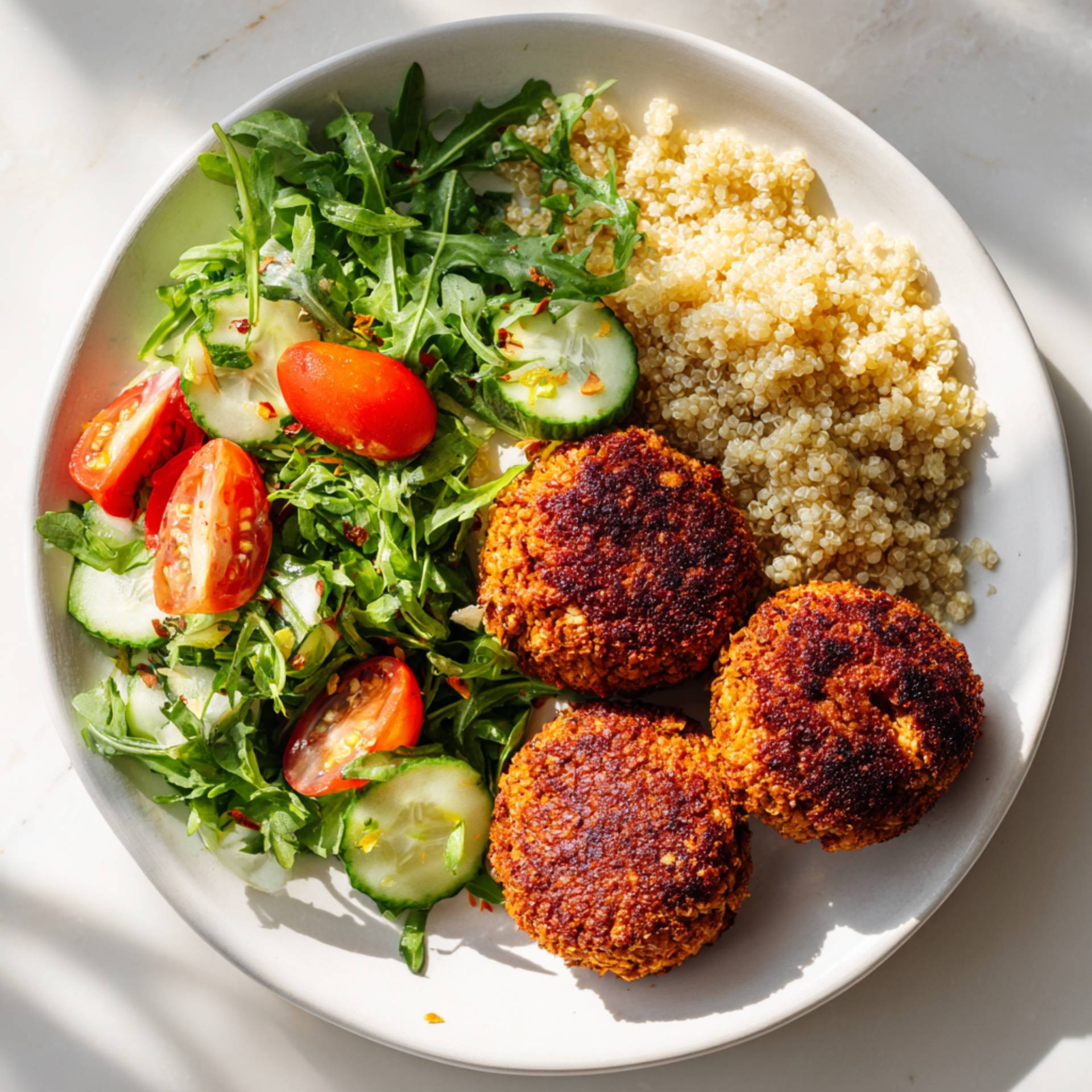 Falafele z komosą ryżową i sałatką - przepisy EASY FRY & GRILL 2 in 1 MECHANICAL | Tefal