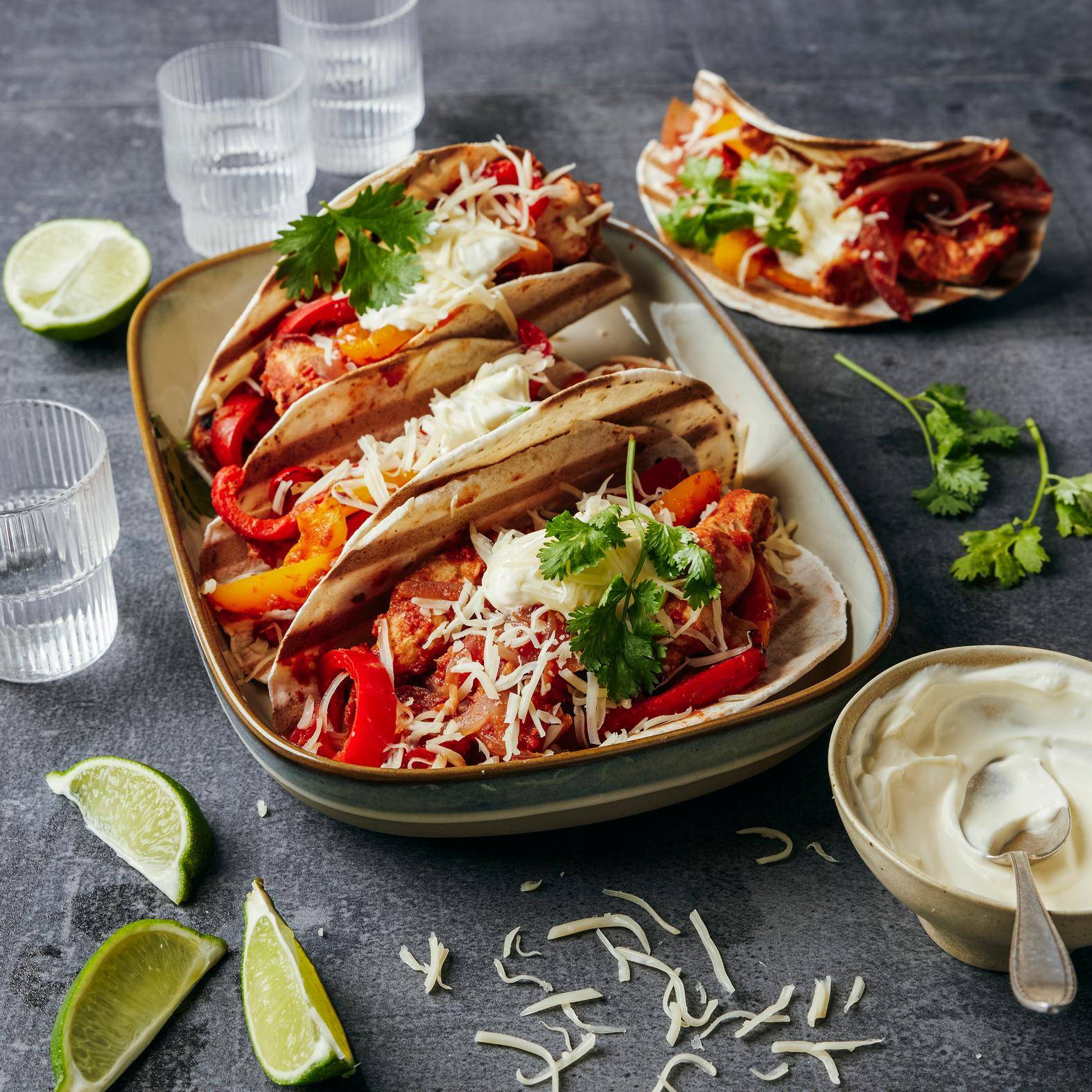 Fajitas z kurczakiem i papryką - przepisy OptiGrill 2in1 | Tefal