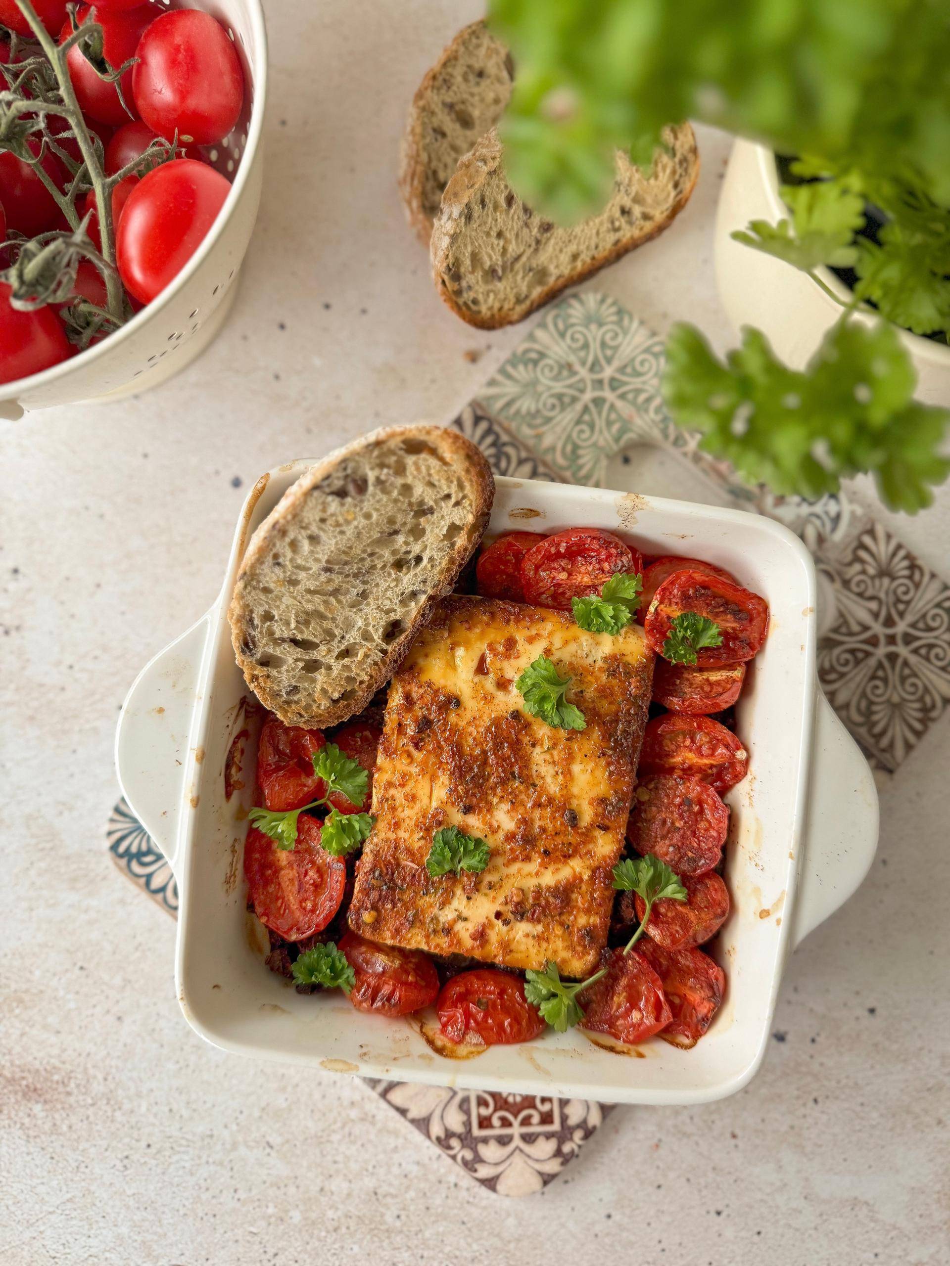Pieczona feta z pomidorkami - przepisy EASY FRY & GRILL 2 in 1 MECHANICAL | Tefal