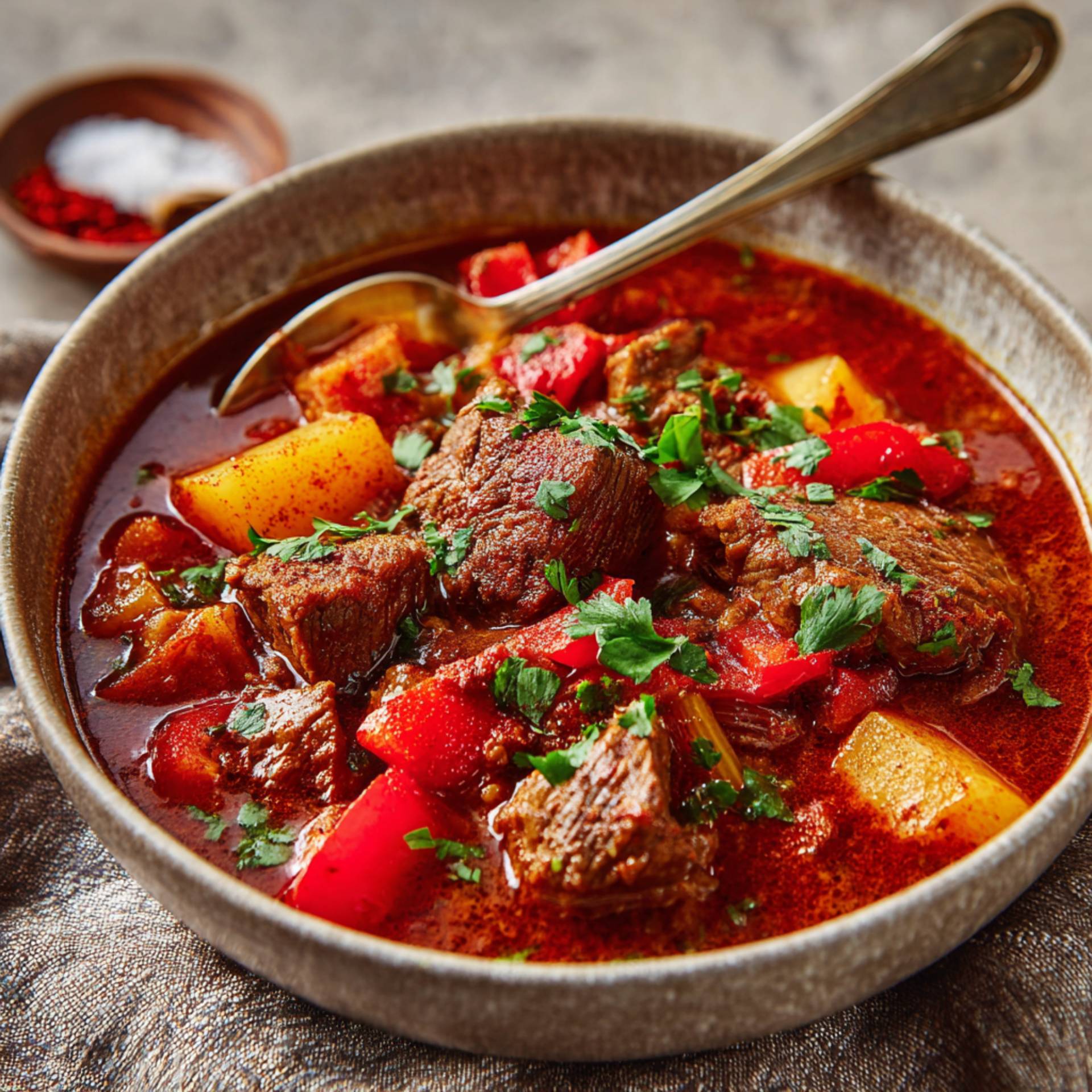 Pikantny gulasz z wołowiną - przepisy Cook4Me | Tefal