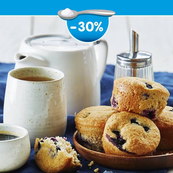 Niska zawartość cukru: Muffiny z jagodami - przepisy Cake Factory | Tefal