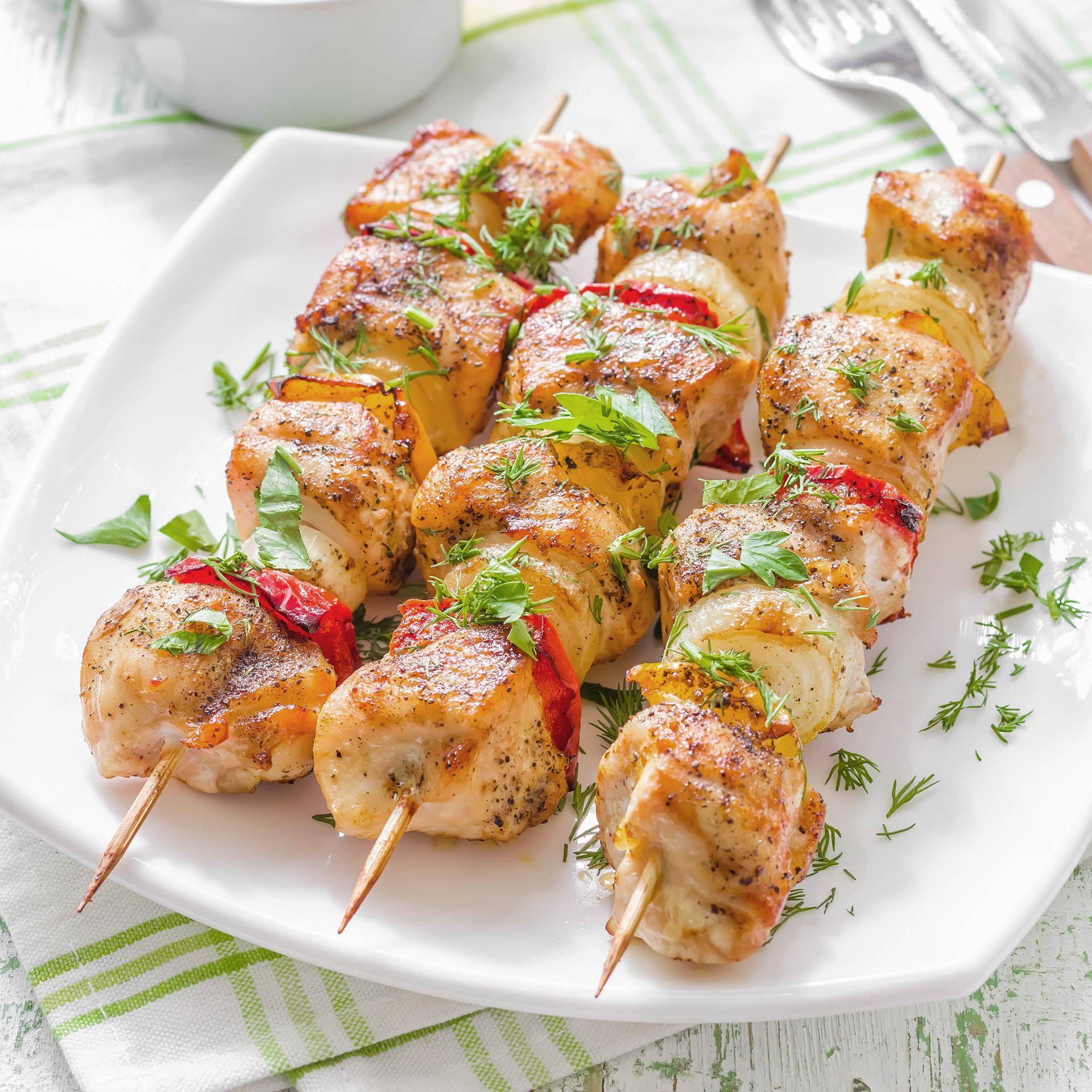 Szaszłyki z kurczakiem i papryką - przepisy Dual EasyFry&Grill | Tefal