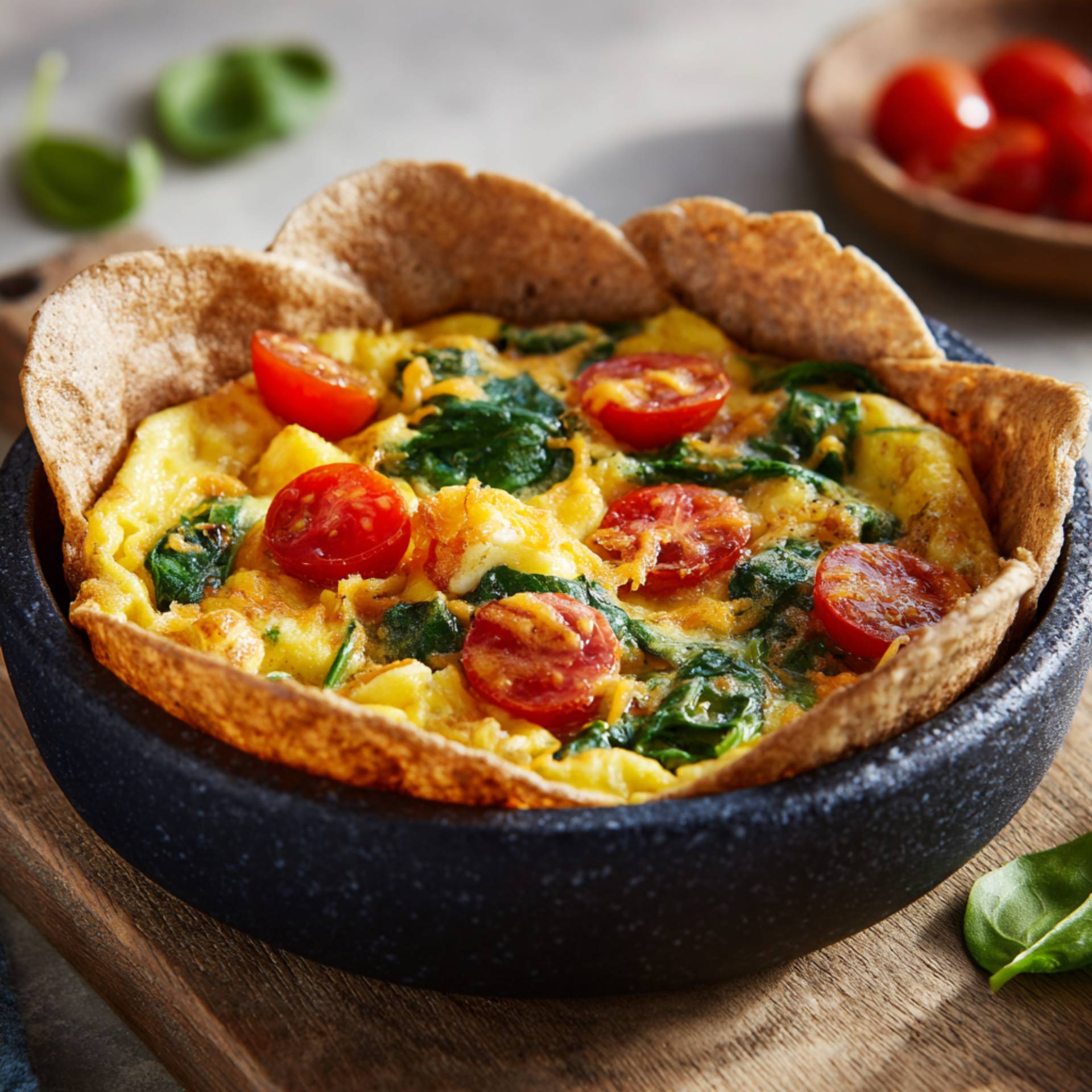 Omlet w tortilli z pomidorkami - przepisy EASY FRY & GRILL 2 in 1 MECHANICAL | Tefal