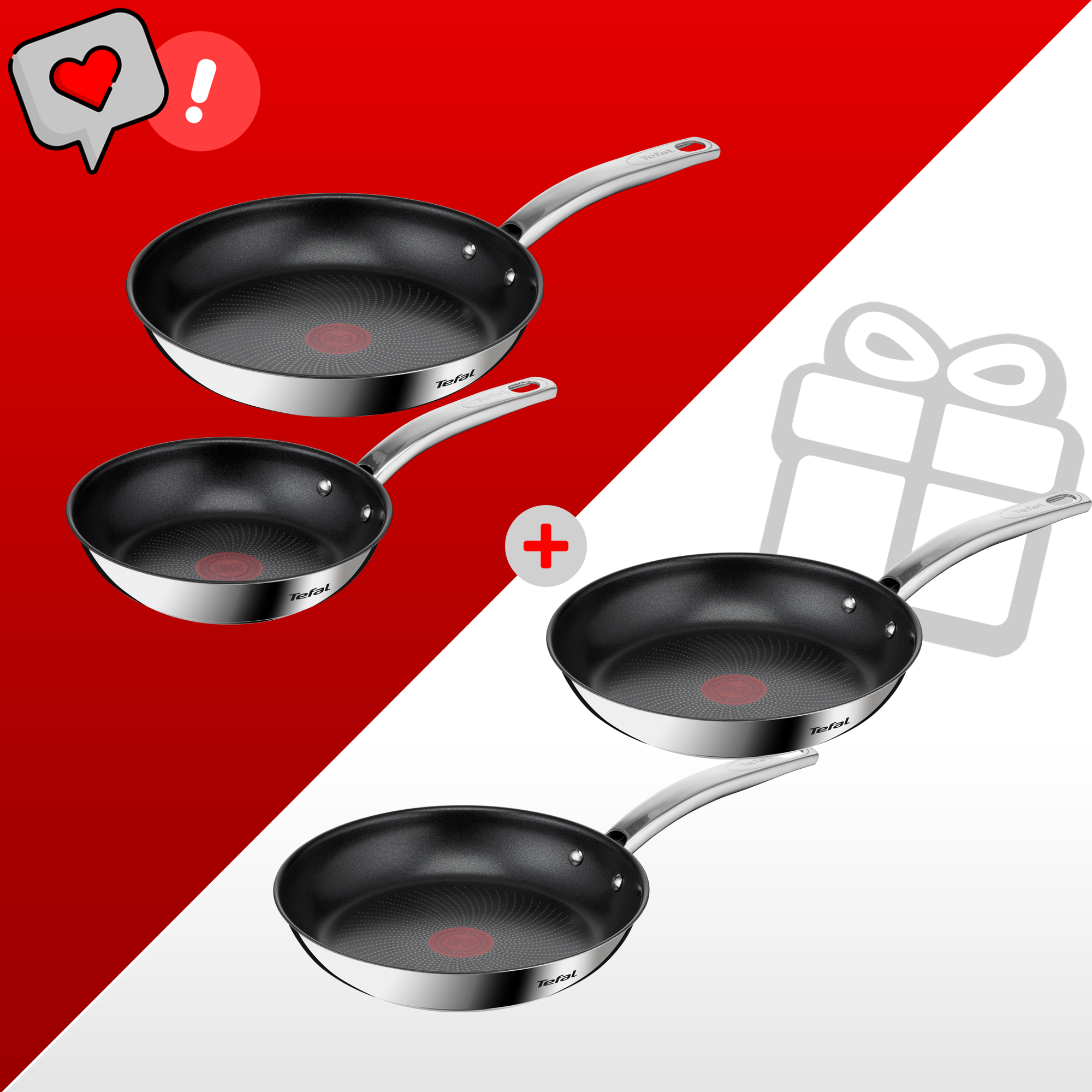 Zestaw patelni Tefal Intuition 20, 24, 26 i 28cm