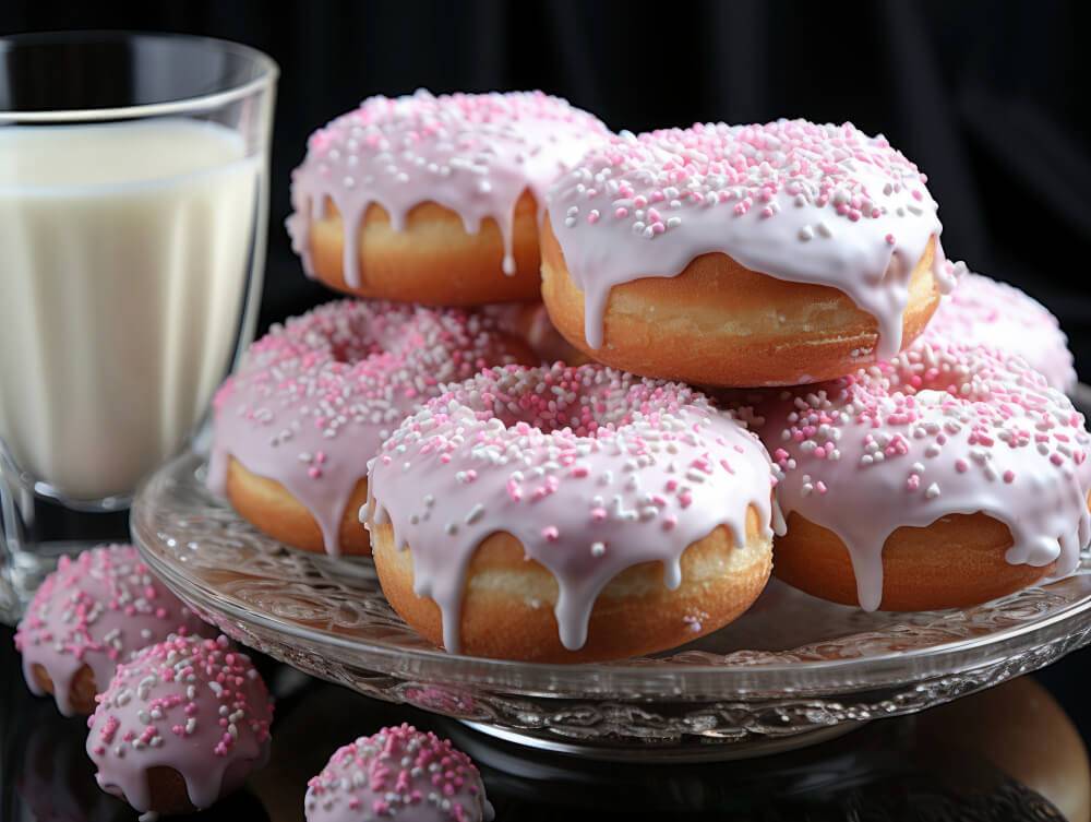 pączki polane polewą różową